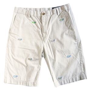 Vineyard Vines Breaker Embroidered whale shorts Easter size 16 boys khaki chinos